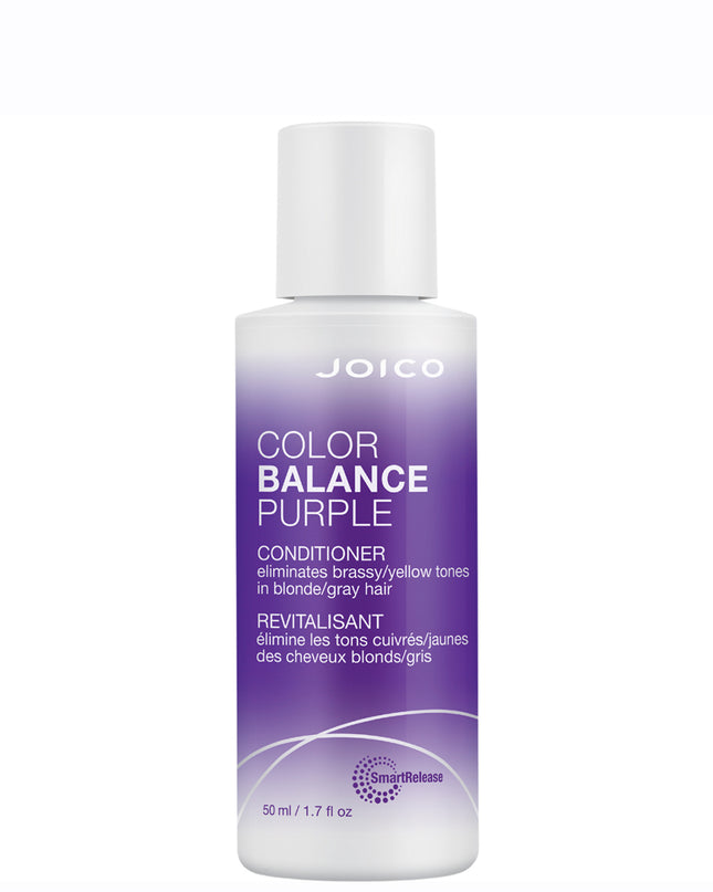 Joico Color Balance Purple Conditioner protects hair while neutralizing yellow & warm tones in blonde hair. With long lasting results for up to 12 washes, this paraben-free shampoo boosts shine & smoothness while making hair over 2X stronger.