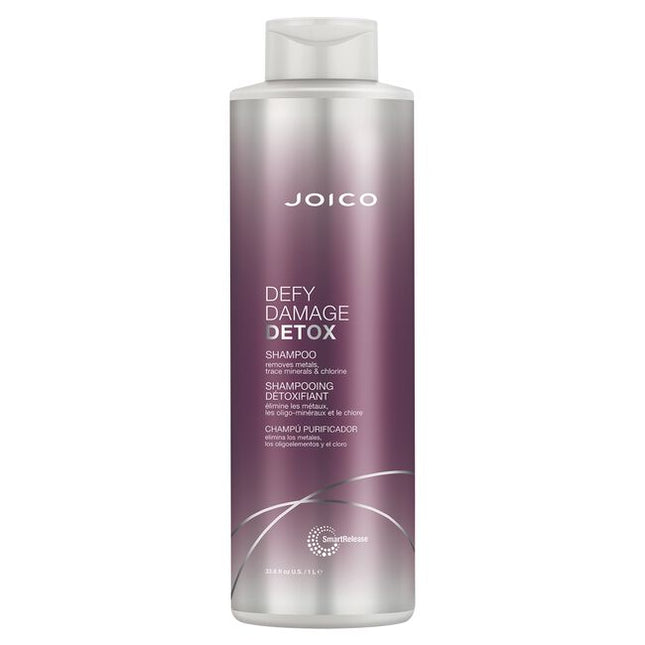 Wash away hard water residue, trace minerals, product buildup, and copper with this deep-cleansing shampoo that won’t leave hair feeling dry. Formulated with a bio-based chelator and Activated Charcoal, Defy Damage Detox Shampoo builds bonds and transforms dull, lackluster locks into hair that feels clean and soft.