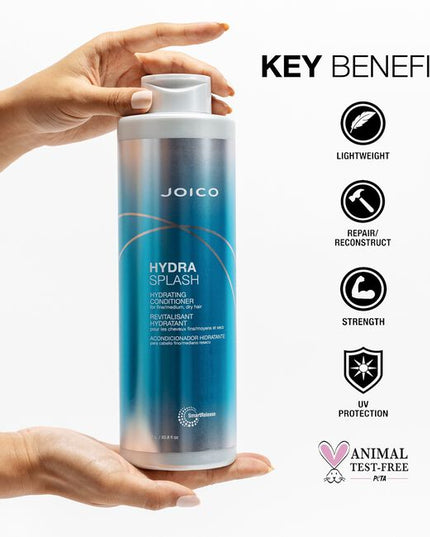 Formulated with ultra-hydrating marine ingredients like Sea Kelp and Coconut Water, HydraSplash Hydrating Conditioner gives fine hair an immediate, lightweight splash of moisture, plus detangling power, elasticity, and shine.