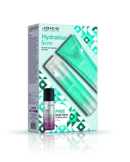 HydraSplash Hydration Hero Duo Includes:
(1) HydraSplash Hydrating Shampoo - 10.1 fl. oz.
(1) HydraSplash Hydrating Conditioner - 8.5 fl. oz.
(1) - Hold Hero High Hold + Finishing Spray, 1.5 oz.