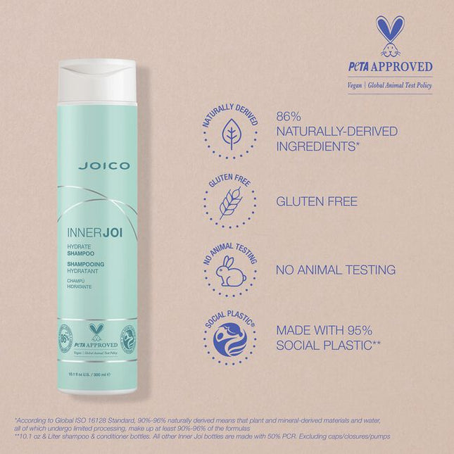 Experience the earth-friendly power of Apple Extract all day to keep dryness and tightness away. Hydrate Shampoo – the gentle cleanser that soothes scalp and leaves hair clean, healthy, refreshed – is a perfect pick, featuring 86% naturally-derived, Vegan ingredients.