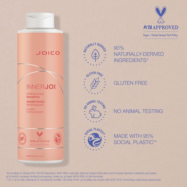 This compassionate cleanser fortifies tired strands with powerful Coconut and Abyssinian Oils, preventing breakage, amping up softness, shine, and bounce. With 90% naturally-derived, Vegan ingredients and sustainable packaging, it makes a world of difference.