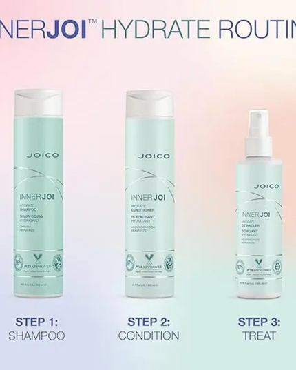 The Joico InnerJoi Hydrate Trio Pack is a comprehensive hair care solution designed to nourish and hydrate your hair.