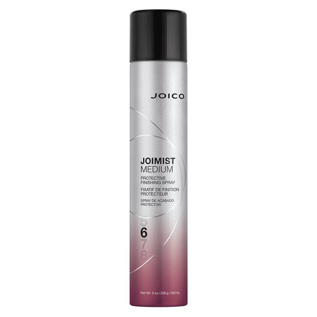 JoiMist Medium Protective Finishing Spray locks in style without a bulletproof, tacky layer; giving you movement, flexibility, and just the right amount of all-day hold while protecting hair from frizz, humidity, and damage.