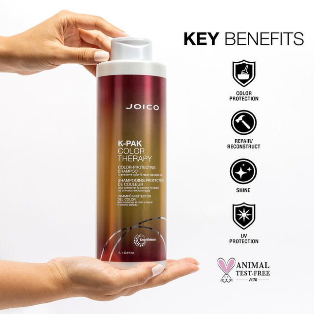 This color-protecting shampoo washes away dirt and debris while being gentle to color-treated hair. With its luscious lather formulated with antioxidant-rich African Manketti and Argan oils, you'll actually help extend the life of your shade's vibrancy* and fight future damage every time you wash.**