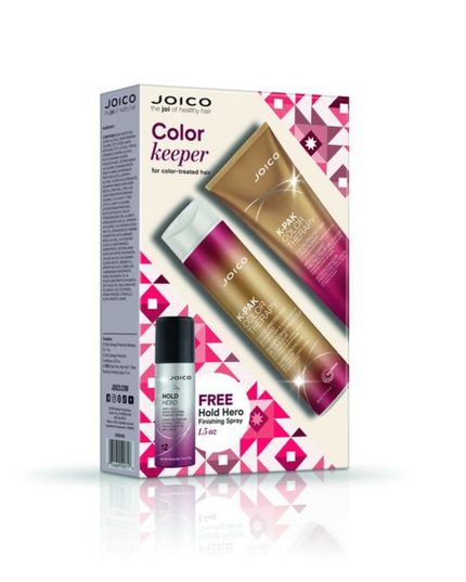 K-PAK Color Therapy Duo Includes:
(1) - K-PAK Color Therapy Color-Protecting Shampoo, 10.1 fl. oz.
(1) - K-PAK Color Therapy Color-Protecting Conditioner, 8.5 fl. oz.
(1) - Hold Hero Finishing Spray, 1.5 oz.