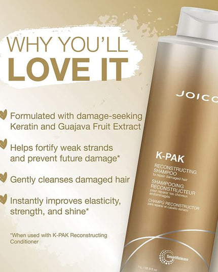 This gentle but powerfully targeted shampoo goes right to the damage, lathering in lustrous, more resilient hair from the first use. Formulated with nourishing Keratin and Guajava Fruit Extract to help fortify weak strands and ? big plus here ? prevent future damage,* our non-stripping shampoo instantly improves elasticity, strength, and shine.