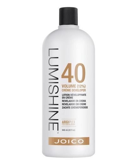 (E) 40 Volume (12%) Cr?me Developer activates the exclusive ArgiPlex technology in Joico LumiShine Permanent Cr?me Color.
