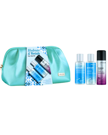 Moisture Recovery Travel Kit Includes:
(1) - Moisture Recovery Shampoo, 2 fl. oz.
(1) - Moisture Recovery Conditioner, 2 fl. oz.
(1) - Power Spray Fast-Dray Finishing Spray, 1.5 oz.
(1) - Cosmetic Bag