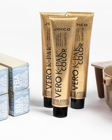 Just one try and you’ll see why Vero K-PAK’s pure tone, permanent crème palette is the joi of artistically adventurous colorists everywhere! Quadramine® Complex repairs and protects hair during the color process, allowing you to create endless one-of-a-kind shades with the unsurpassed condition, vibrancy and total confidence only Joico can deliver.