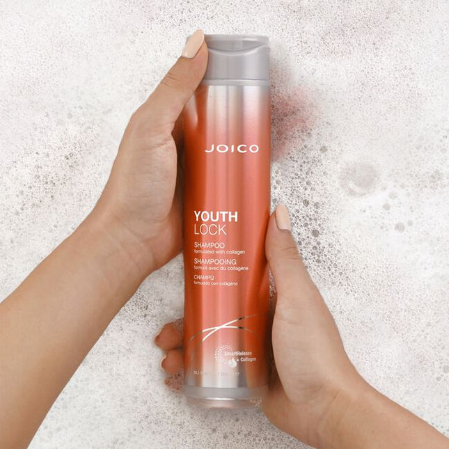 Infusing ageless body, shine, manageability, and bounce, YouthLock Shampoo revitalizes hair with the power of collagen and Buriti fruit oil – a nourishing, one-two punch that recaptures the joi-ful feel and look of lush, lively, timeless hair. Gentle enough to use daily, this sulfate-free cleanser purifies hair of dirt and grime, while delivering reduced hair fall and big-time shine for the ages.