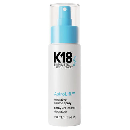 A lightweight, buildable volume spray, powered by K18PEPTIDE™ to reverse bounce-depleting damage that can impact all hair types—especially fine, fragile, aging + breakage-prone hair. Hair fiber thickening, non-sticky blend helps hair look and feel fuller, delivering flexible volume for up to 2 days—with or without heat styling on dry or towel-dried hair.