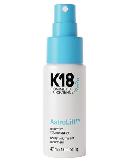 A lightweight, buildable volume spray, powered by K18PEPTIDE™ to reverse bounce-depleting damage that can impact all hair types—especially fine, fragile, aging + breakage-prone hair. Hair fiber thickening, non-sticky blend helps hair look and feel fuller, delivering flexible volume for up to 2 days—with or without heat styling on dry or towel-dried hair.