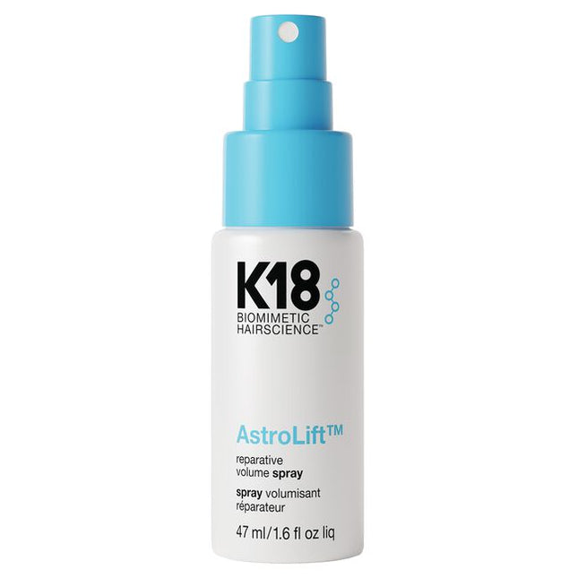 A lightweight, buildable volume spray, powered by K18PEPTIDE™ to reverse bounce-depleting damage that can impact all hair types—especially fine, fragile, aging + breakage-prone hair. Hair fiber thickening, non-sticky blend helps hair look and feel fuller, delivering flexible volume for up to 2 days—with or without heat styling on dry or towel-dried hair.