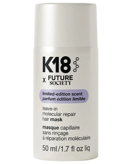 A limited-edition K18 x Future Society collab. Biology-first molecular hair repair mask scented with fragrance inspired by extinct flower DNA.