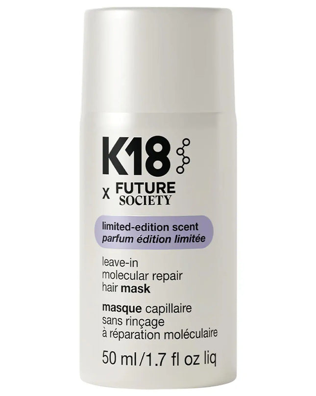 A limited-edition K18 x Future Society collab. Biology-first molecular hair repair mask scented with fragrance inspired by extinct flower DNA.