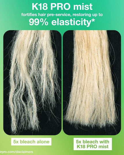 This leave-in treatment mask repairs hair damage and restores hair to a healthy state after salon services. Powered by the K18PEPTIDE™ to reconnect broken polypeptide chains and disulfide bonds to renew strength and elasticity in just 4 minutes. This mask is clinically proven to repair damage from bleach* + color*, chemical services*, and heat* for immediate + lasting results. Cream-based format helps soften, smooth, and condition hair.