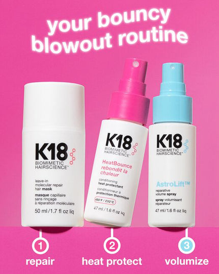 Mini trio repairs damage, heat protects + conditions, and weightlessly lifts for voluminous hair—and less breakage.