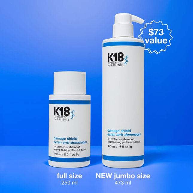 A color-safe, pH-optimized shampoo with the patented K18PEPTIDE™ to effectively cleanse while maintaining hair health and protecting hair from damage. pH-optimized formula helps reduce excess swelling of the hair cuticle during washing to help prevent frizz, preserve color, and enhance shine. Scalp microbiome-friendly and gentle enough to use every time you cleanse.