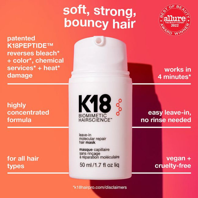 The Repair + Refresh Kit Includes:

(1) - Leave-In Molecular Repair Hair Mask, 1.7 fl. oz.
(1) - AirWash Dry Shampoo, 1.6 fl. oz.