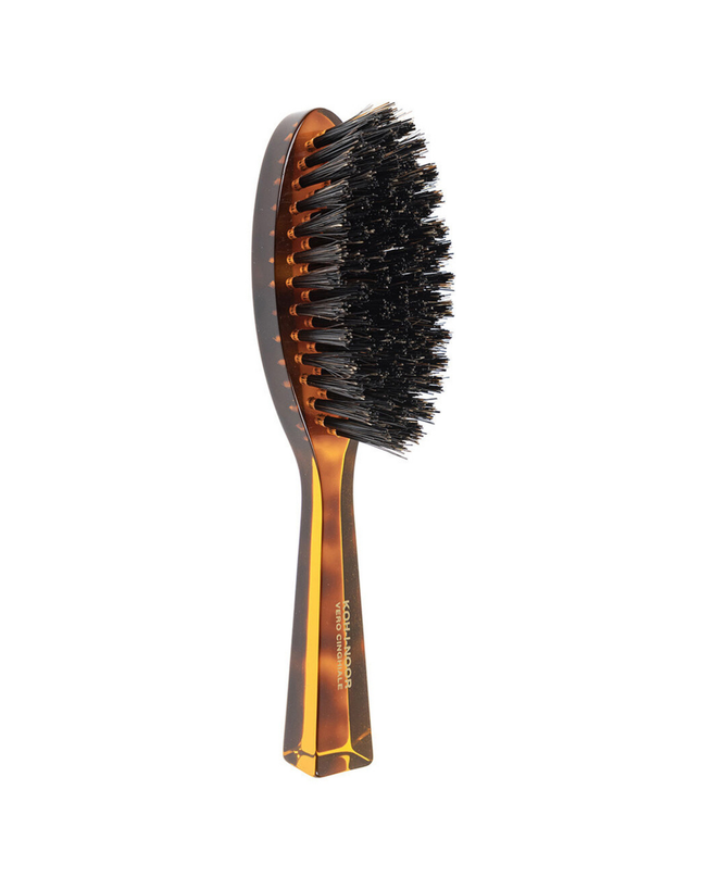 The Jaspe Oval Hair brush with boar bristles brings out your hair’s natural shine by distributing its natural oils and repairing dry ends. Improves hair texture and stimulates the scalp. This brush is also perfect for keeping your beard neat and tidy. Hand-crafted with the finest materials in Italy.