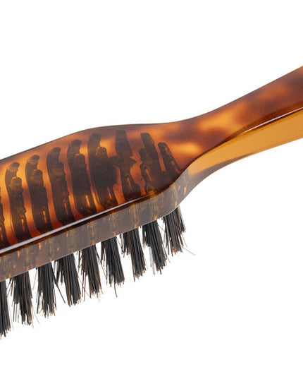 The Koh-I-Noor Rectangular Hair Brush with Natural Bristles is a sleek and sophisticated grooming tool. Hand-crafted in Italy, it features five rows of firm natural bristles that will condition your hair and stimulate your scalp. Part of the Jaspè collection, its faux tortoise handle is designed for comfort. Hand-crafted with the finest materials in Italy.