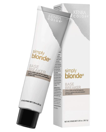 Kenra Color Simply Blonde Base Breaker Extra Cool provides up to 1 level of lift in 5 minutes. This one-step base breaker gently lifts & helps neutralize warm tones. Ideal for most hair types and untreated hair for a subtle base change. Ideal for levels 5–7.
