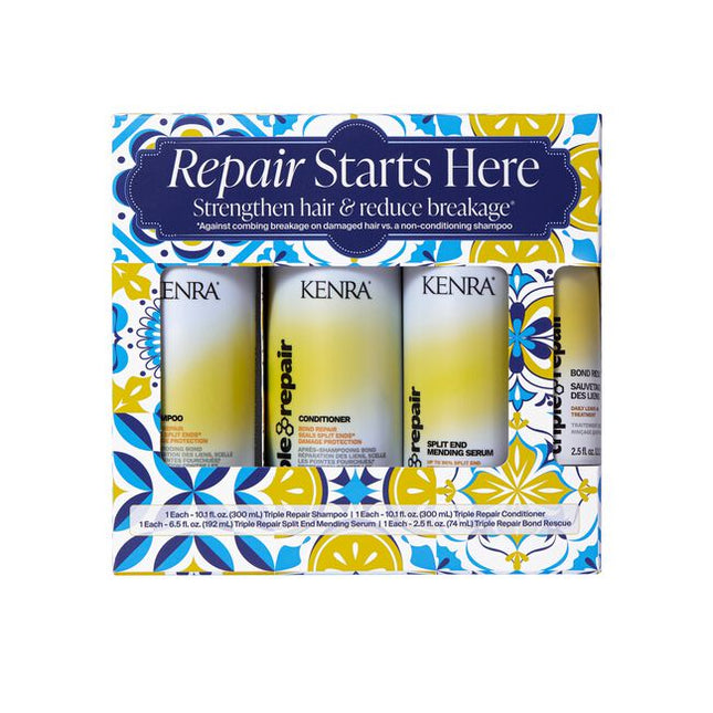 Kenra Triple Repair bond products are scientifically formulated to offer 3 benefits. Formulas target &amp; repair damage where needed plus prevent further hair damage when used as a system.