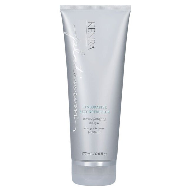 Kenra Platinum Restorative Reconstructor is an indulgent concentrated treatment of Keratin Amino Acid Technology that deeply penetrates even the most damaged hair cuticles for intense fortifying, elasticity, &amp; suppleness.