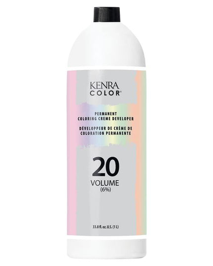 Kenra Color by Kenra Professional Permament Creme Developer features Balancing Complex 5. Permanent Creme Developer is available in 10V (3%), 20V (6%), 30V (9%), and 40V (12%) strengths.
