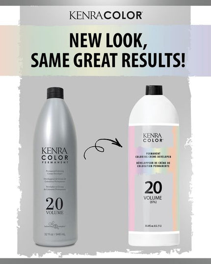 Kenra Color by Kenra Professional Permament Creme Developer features Balancing Complex 5. Permanent Creme Developer is available in 10V (3%), 20V (6%), 30V (9%), and 40V (12%) strengths.