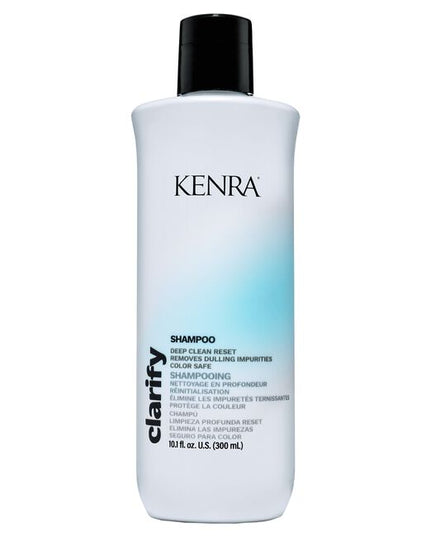 Deeply cleanse and help remove damaging impurities and dulling deposits* including hard water, metal ions, minerals, pollutants and product build up with Kenra® Clarify Shampoo. Clarifies without leaving hair feeling dry or stripped. Intended to be used in conjunction with a Kenra® shampoo & conditioner as a weekly reset, so hair looks restored with natural-looking radiance.