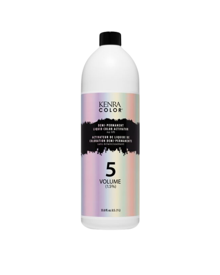 Kenra Color Demi Liquid Activator is specially formulated for use with Kenra Color Demi-Permanent Liquid allowing for complete oxidation of all pigments in each and every color formulation.