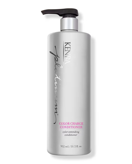 Kenra Platinum Color Charge Conditioner is a lightweight moisturizer that recharges the brilliance, vibrancy, and longevity of hair color for up to 50 shampoos. Enriched with high-performance Fade-Fighting Technology, this gentle cleanser locks color pigments inside the hair's cuticle while providing moisture for maximum color retention.