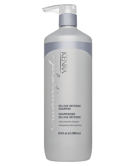 Protect and defend your hair with Kenra Platinum® Deluxe Defense Shampoo &amp; Conditioner System. Discover daily hair defense against breakage, color loss, and damage during heat styling.* This multi-protective formula enhances shine, preserves color vibrancy, and reduces breakage by 91%.** Formulated to enhance style memory to effortlessly retain your style longer.