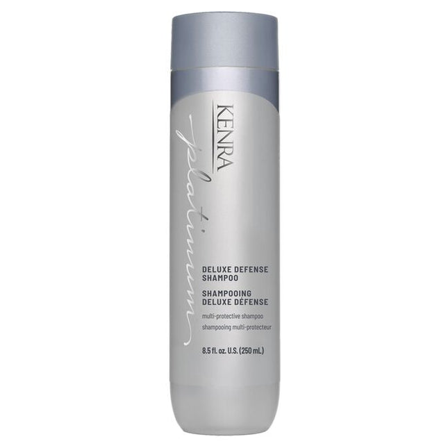 Protect and defend your hair with Kenra Platinum® Deluxe Defense Shampoo &amp; Conditioner System. Discover daily hair defense against breakage, color loss, and damage during heat styling.* This multi-protective formula enhances shine, preserves color vibrancy, and reduces breakage by 91%.** Formulated to enhance style memory to effortlessly retain your style longer.