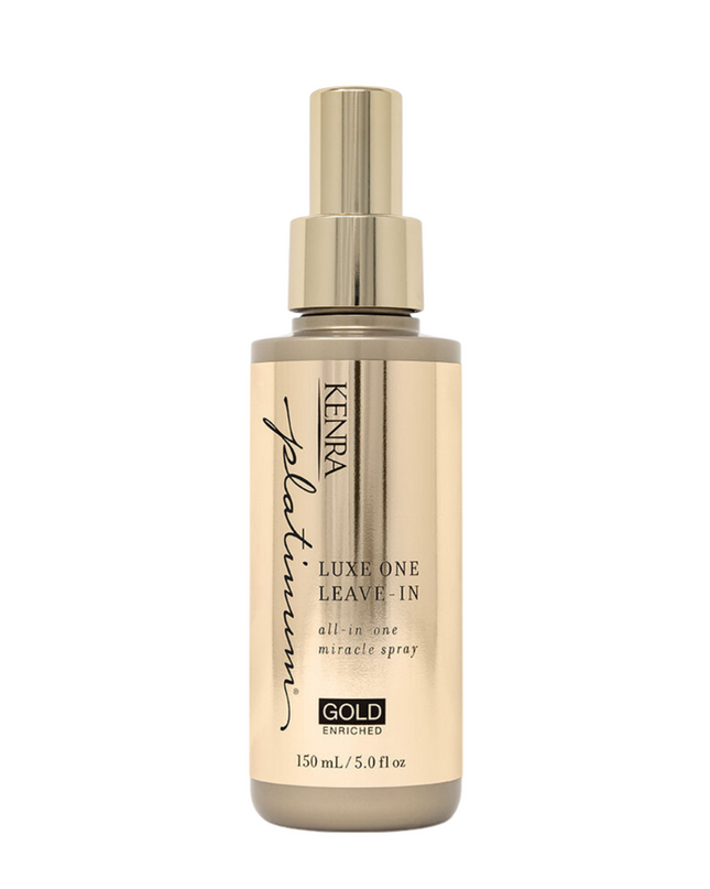 Lux One Leave- In is an all-in-one miracle spray enriched with precious gold for opulent slip and lustrous shine. This versatile fine mist leave-in provides heat protection up to 450 °F and can be used as a cutting lotion after cleansing, or for refreshing dull styles.