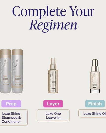 Unveil radiant, glowing hair with Kenra Platinum® Luxe Shine Conditioner. Achieve glass-like shine while transforming dull strands into silky smooth feeling hair. Replenishes hair for more conditioned and manageable hair.* Promotes healthy looking hair and formulated to enhance style memory to effortlessly retain your style throughout the day.

*vs. untreated damaged hair