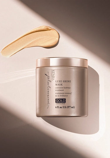 Kenra Platinum Luxe Shine Mask is a decadent hair treatment that is enriched with precious gold. Leaves hair visibly shiny and more radiant. Experience 2X stronger hair* while doubling hair softness** to reveal significantly more conditioned and manageable hair**. Shine like gold.