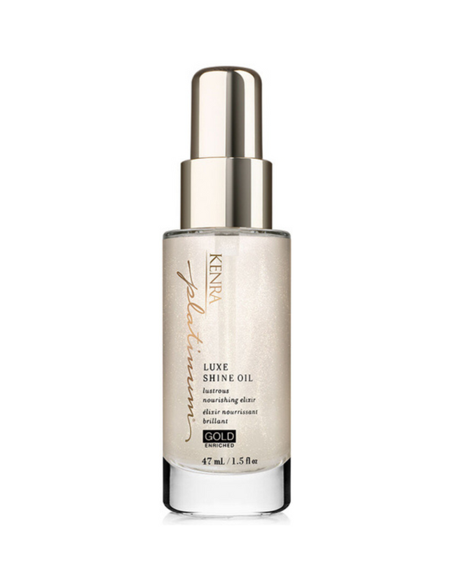 Prepare hair for glamour. Luxe Shine Oil is a decadent rich oil, enriched with precious gold, for lustrous shine. This indulgent elixir deeply nourishes medium to thick hair for supple, more manageable strands while protecting against thermal damage. Shine like gold.