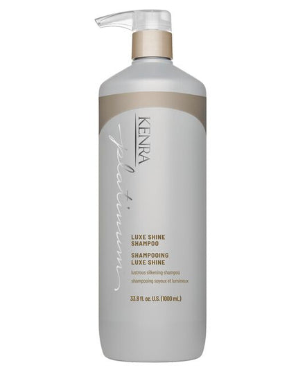 Unveil luminous looking hair with Kenra Platinum® Luxe Shine Shampoo. Provides glass-like shine and transforms dull strands into silky smooth feeling hair. Formulated to enhance style memory to effortlessly retain your style longer.