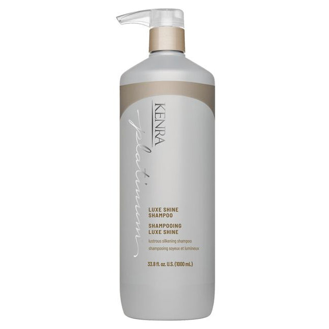 Unveil luminous looking hair with Kenra Platinum® Luxe Shine Shampoo. Provides glass-like shine and transforms dull strands into silky smooth feeling hair. Formulated to enhance style memory to effortlessly retain your style longer.