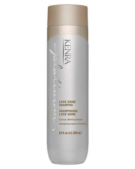 Unveil luminous looking hair with Kenra Platinum® Luxe Shine Shampoo. Provides glass-like shine and transforms dull strands into silky smooth feeling hair. Formulated to enhance style memory to effortlessly retain your style longer.