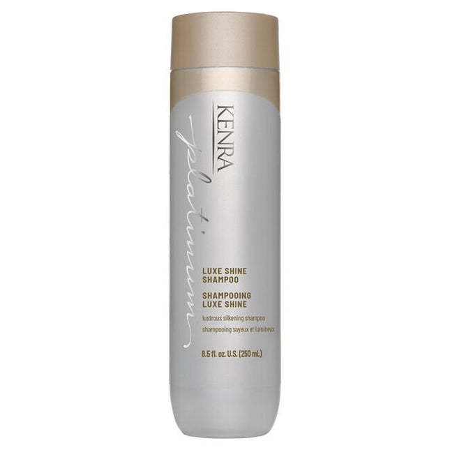 Unveil luminous looking hair with Kenra Platinum® Luxe Shine Shampoo. Provides glass-like shine and transforms dull strands into silky smooth feeling hair. Formulated to enhance style memory to effortlessly retain your style longer.