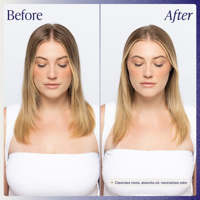 A scalp-friendly formula that cleanses at the roots, absorbs excess oil, and helps neutralize odor for hair that feels fresh and revitalized between washes.