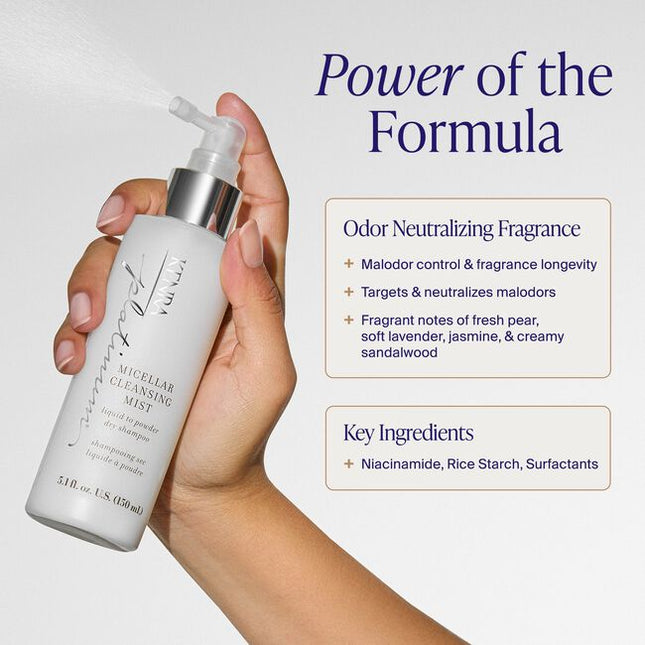 A scalp-friendly formula that cleanses at the roots, absorbs excess oil, and helps neutralize odor for hair that feels fresh and revitalized between washes.