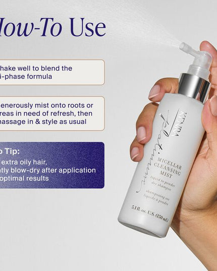 A scalp-friendly formula that cleanses at the roots, absorbs excess oil, and helps neutralize odor for hair that feels fresh and revitalized between washes.