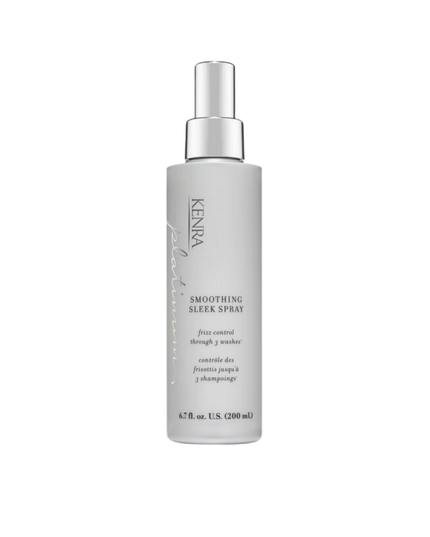 Heat-activated frizz-fighting styler that works to smooth and silken hair while creating a water-resistant shield against humidity. It ensures sleek, glossy, glassy texture that keeps hair frizz-free for up to 3 shampoos*. 
