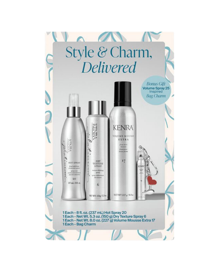 Platinum Styling Set Includes:

Platinum Hot Spray 20, 8 fl. oz.
Platinum Dry Texture Spray 6, 5.3 oz.
Volume Mousse Extra 17, 8 oz.