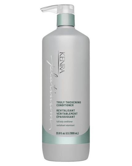 Unlock our secret to fuller, thicker looking hair after first use with the Kenra Platinum® Truly Thickening Shampoo &amp; Conditioner System. Experience instant fullness and 74% more volume at the root*. Adds hydration and shine and helps to add texture to hair for easy styling. Formulated to enhance style memory to effortlessly retain your style longer.
